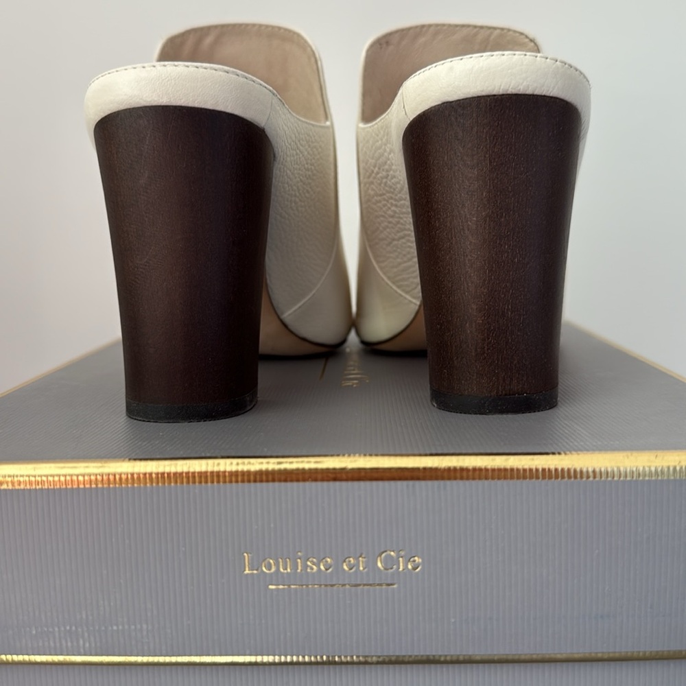“LOUISE et CIE” Lokemi BEAUTIFUL Cream Leather Mule - Picture 5 of 6
